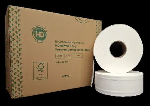 Jumbo Rolls Premium Bamboo 2ply 300m Pallet 40 ctns - Hygiene Direct