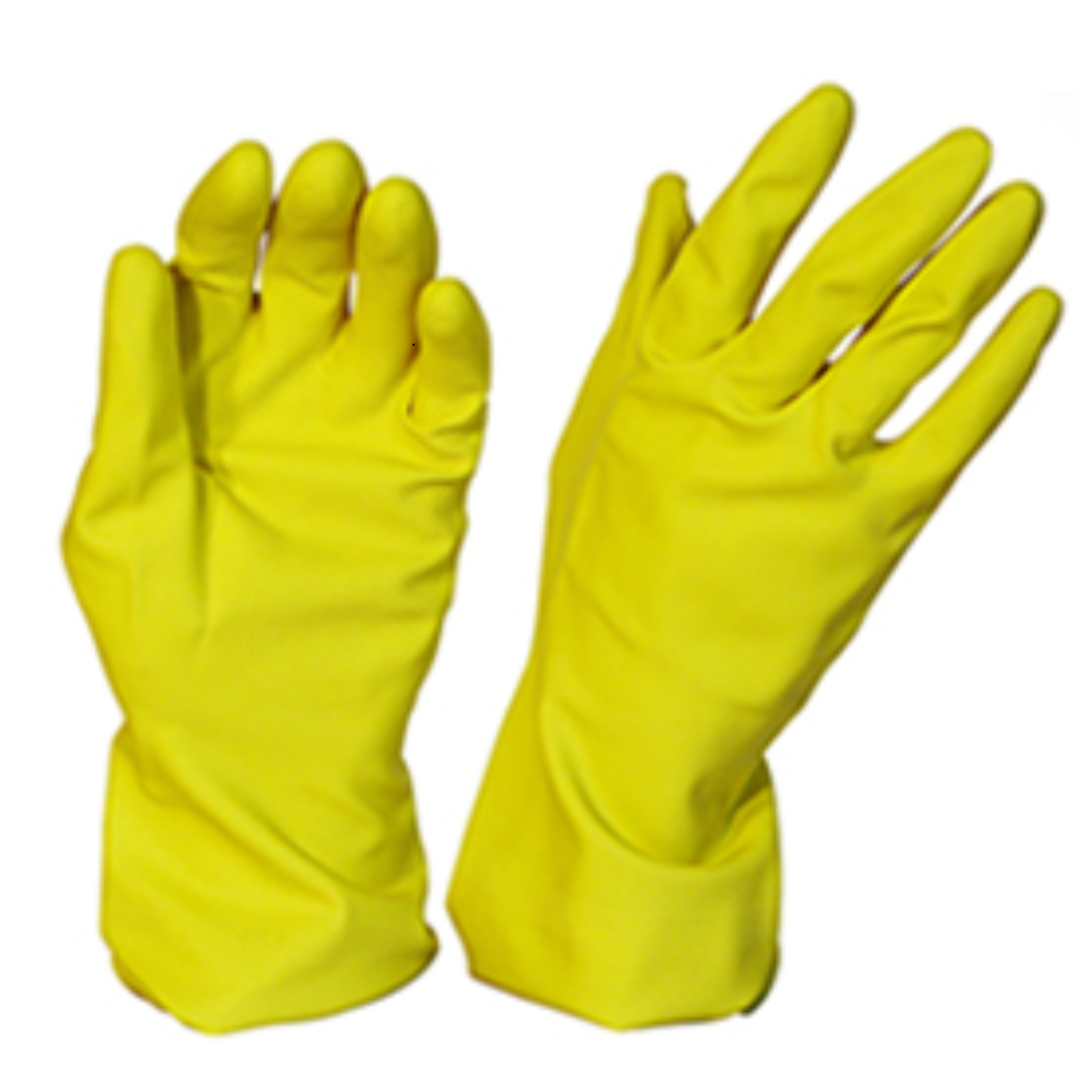 Silverlined Rubber Gloves Medium Yellow (Pack 12 pairs) - Selfgard