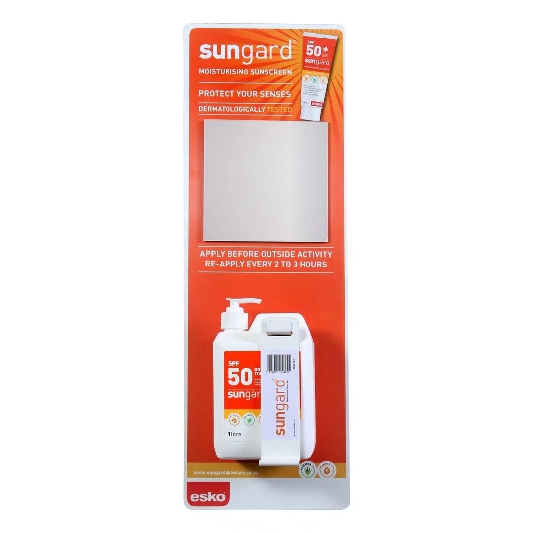 SunGard SPF50 Sunscreen Dispenser Station with Mirror, includes 1Lt sunscreen