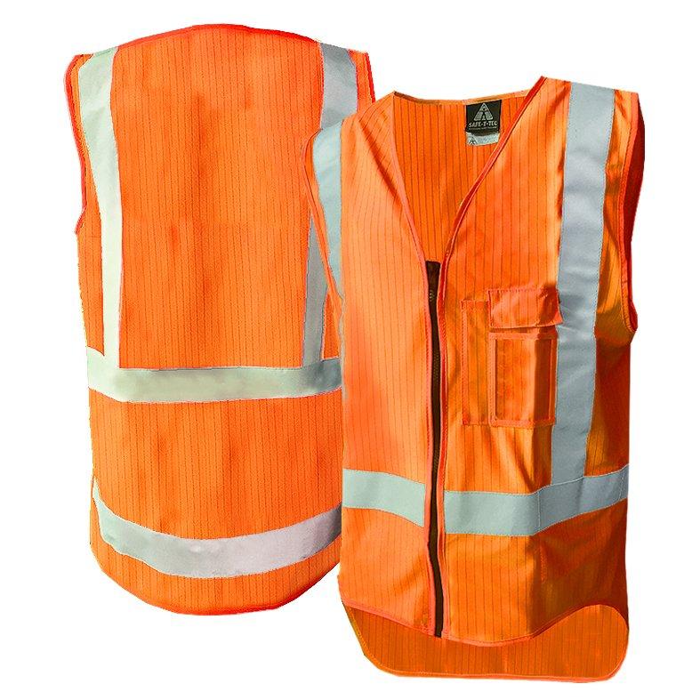 Hi-Vis Ttmc Vest, Zip, D/N Flame Ret, Orange-Size 4Xl