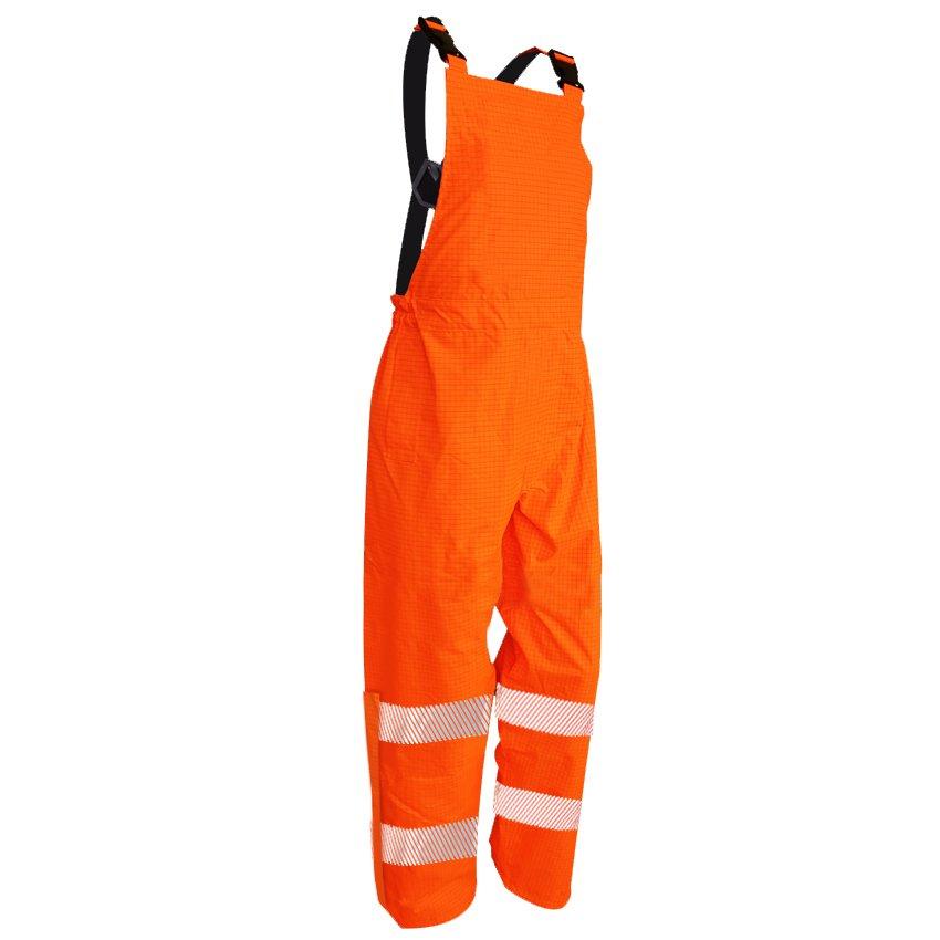 Hi Vis Pu, Bib Trousers, Flame Retardant, Orange-Size S