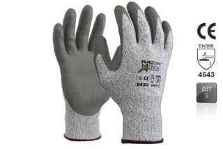 RAZOR X500 PU coated Cut Resistant Level 5 HPPE Fibre Liner, Size 12 - Esko