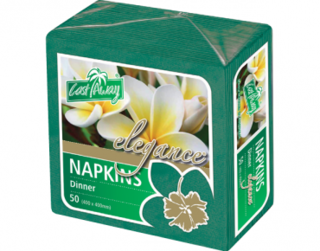 Elegance' Dinner Napkins, Quarter Fold, Pine Green - Castaway