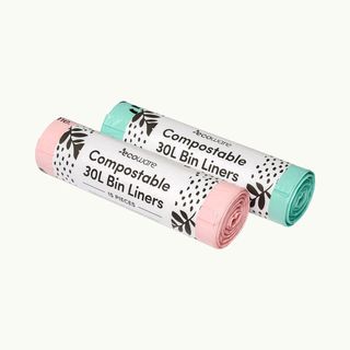 30 Compostable Bin Liner, Mixed Colours (Pink & Green)- Ecoware test