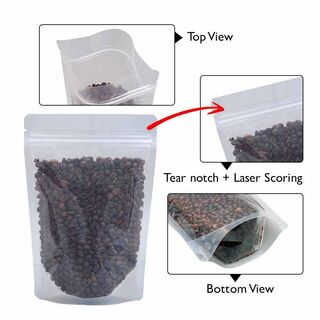 Stand Up Pouch Clear/Clear 500g w Zip no Valve 190w x 265h x (55 + 55)g