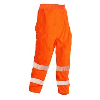 Hi Vis Pu.Trousers,Fr, Orange-Size Xl
