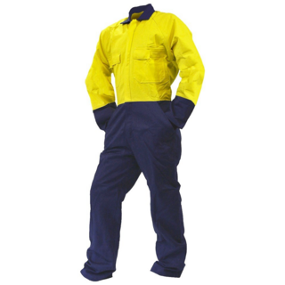 Overall Ls, 300Gsm Cotton, Yellow/Navy Do-Size 12