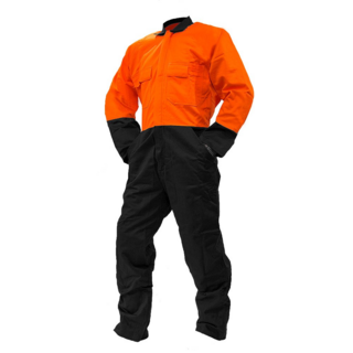 Overall Ls, 300Gsm Cotton, Orange/Black-Size 14