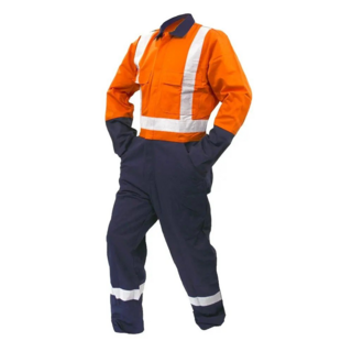 Overall Ls, 200Gsm Cotton Ripstop, Orange/Navy  Dn-Size 6