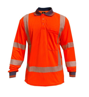 Polo Shirt Ls, Ttmc, Side Vents, Transfer Tape-Size 6Xl