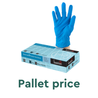 Bastion Nitrile Soft Blue P/F Gloves Large- UniPak - Pallet 60 cartons