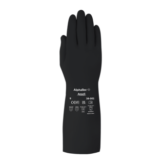 Ansell AlphaTec 38-001 Butyl Chemical Gloves – High Comfort and Chemical Protection - M