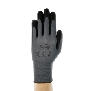 Ansell Edge 48-128 Nitrile-Coated Work Gloves – Improved Grip, Cushioning, and Abrasion Resistance - L