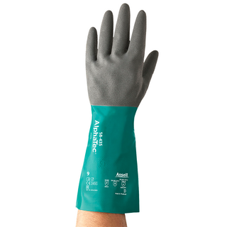 Ansell AlphaTec 58-435 Nitrile-Coated Chemical Gloves – Heavy-Duty, Strong Wet and Oily Grip - S