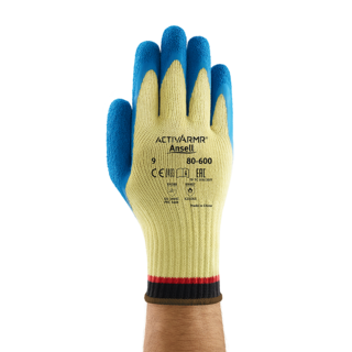 Ansell ActivArmr 80-600 Latex-Coated Cut Resistant Gloves – Excellent Comfort and Grip - L