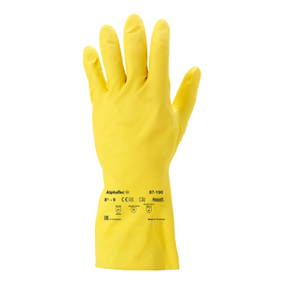 Ansell AlphaTec 87-190 Latex Chemical Gloves – Extra Thin for Excellent Sensitivity - M