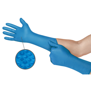 Ansell MicroFlex 93-283 Mega Textured Nitrile Disposable Gloves for Wet, Fatty Foods, or Oily Handling - 3XL
