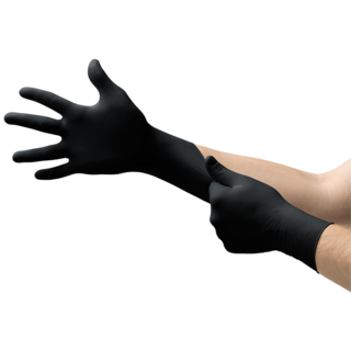 Ansell MicroFlex 93-852 Black Nitrile Fully Textured Disposable Gloves - S
