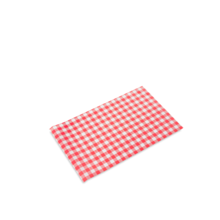 Wrap BL greaseproof 1/4 red gingham dispenser red gingham 200 x 330 - Detpak