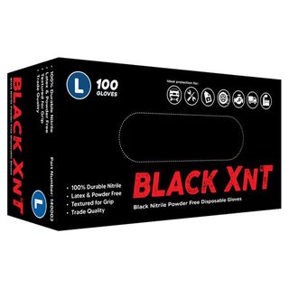 Black XNT Nitrile Disposable Gloves Large - The Glove Company